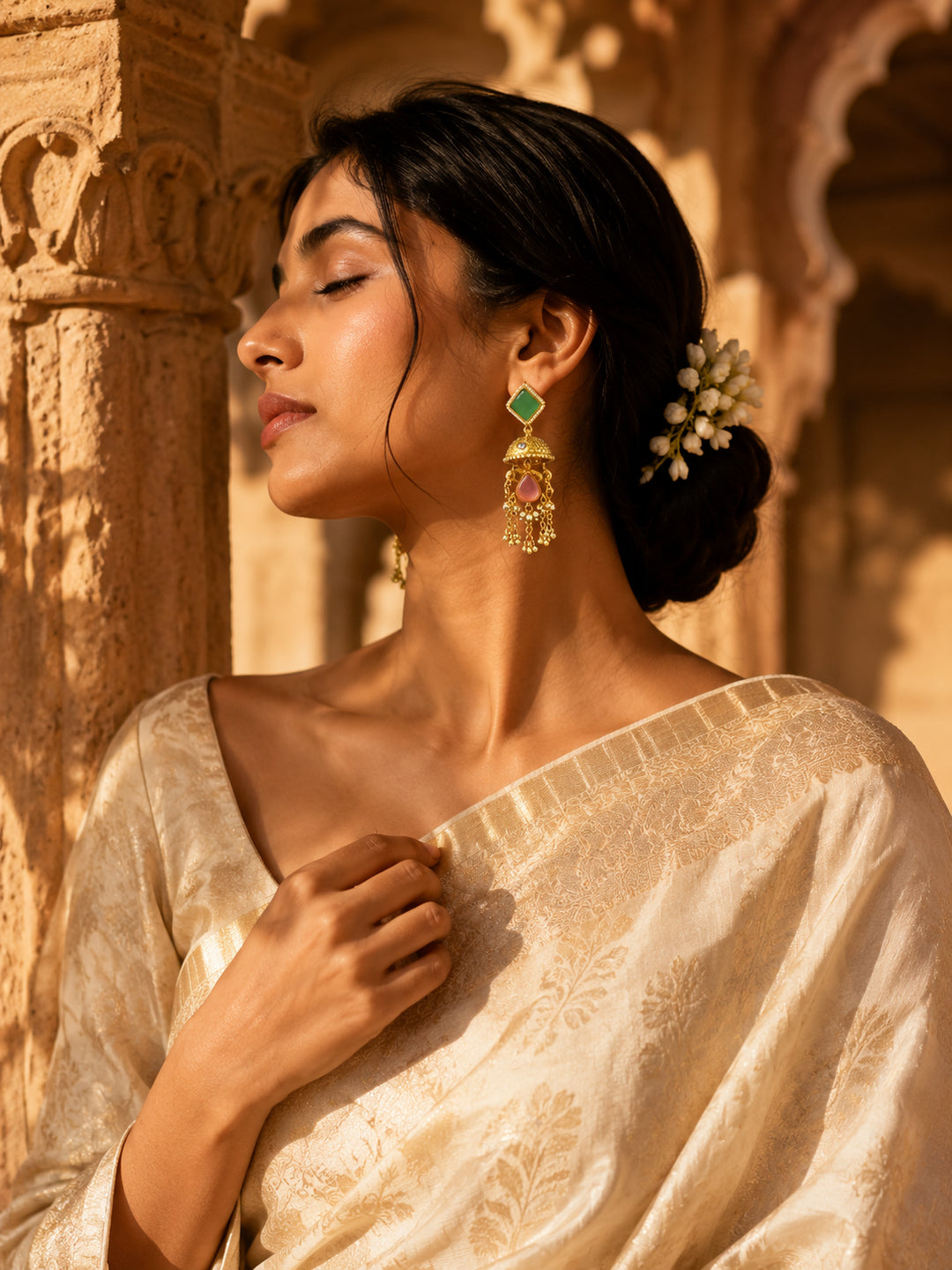 Venyora MOHOR Gold-Plated Drop Earrings
