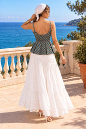 Blue Peplum Style Top in Cotton