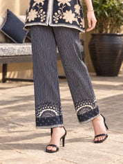 Black Base Mandala Stripes Crepe Co-ord Set