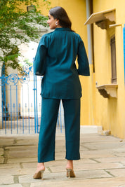 Teal Blue Architectural Motif Co-ord Set