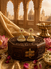 Venyora PUSHP Gold-Plated Jhumka Earrings