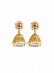 Venyora PUSHP Gold-Plated Jhumka Earrings