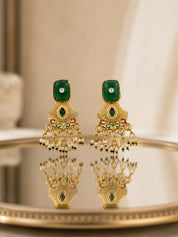 Venyora RUH Gold-Plated Drop Earrings – Pastel Green