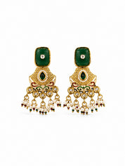 Venyora RUH Gold-Plated Drop Earrings – Pastel Green