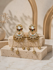 Venyora RUKSHMANI Gold-Plated Drop Earrings – White