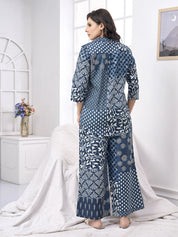 Blue & White Patchwork Cotton Co-ord Set