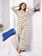 White Floral Block Cotton Co-ord Set