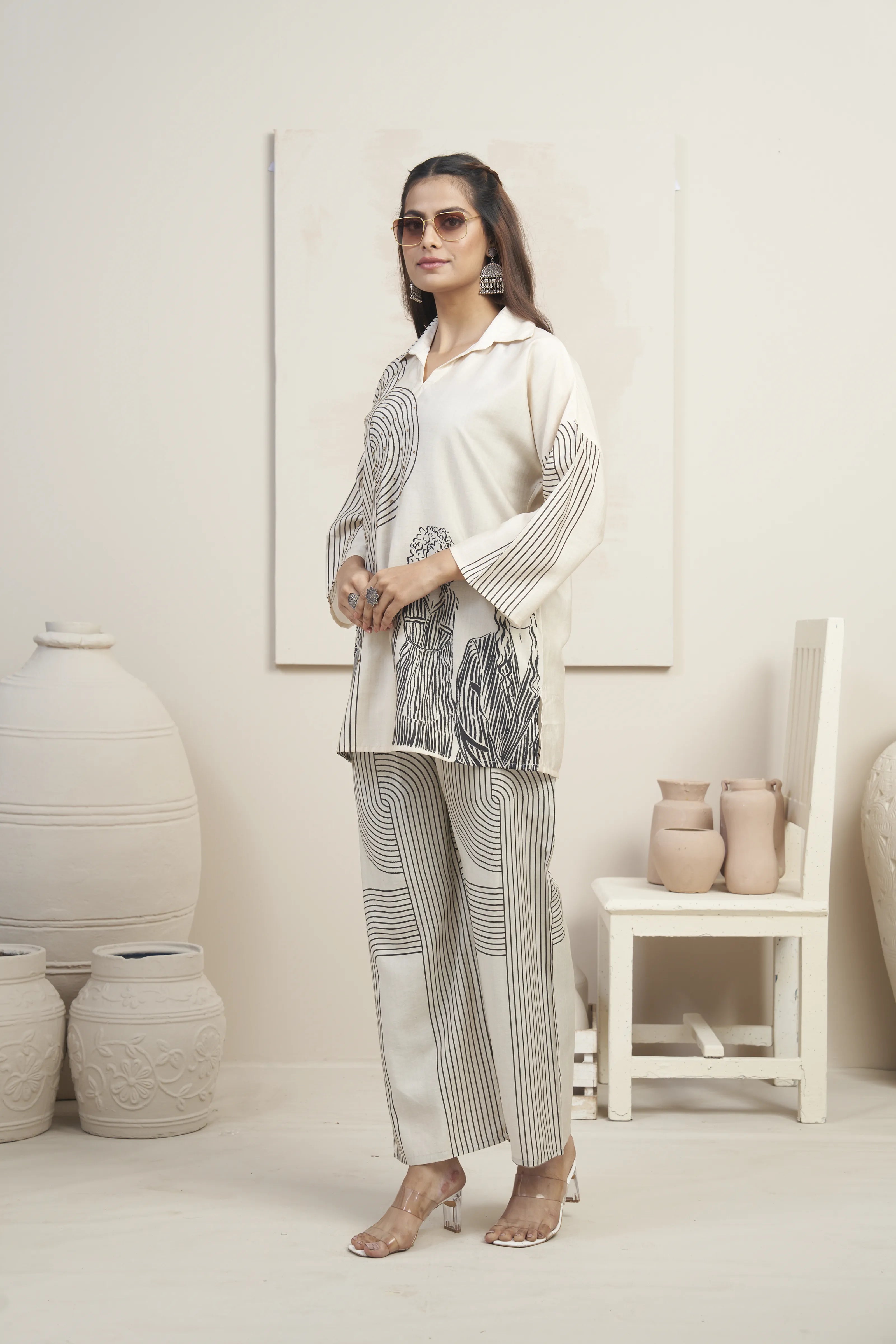 Premium quality white co-ord set for women