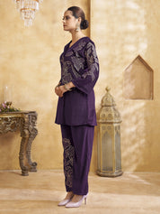 velvet co ord set -  kaftanize