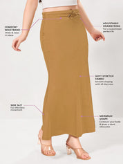 Vamas Heavy Quality Stretchable Mermaid Saree Shapewear – Dark Gold