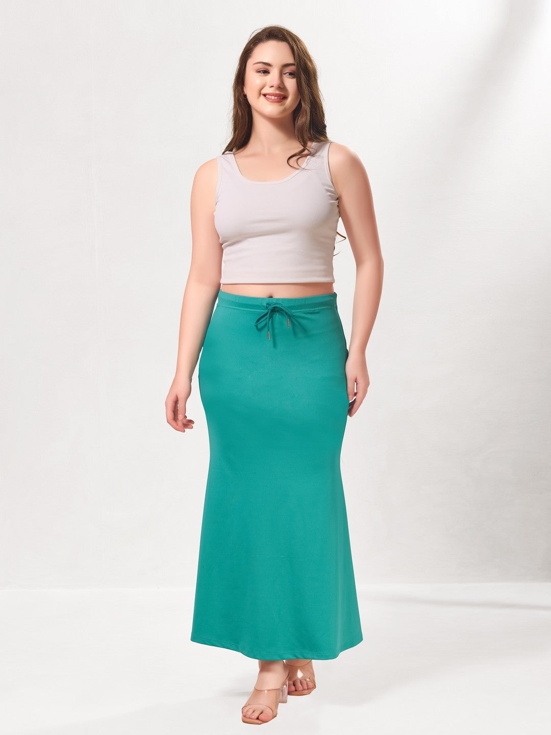 Vamas Heavy Quality Stretchable Mermaid Saree Shapewear – Light R.Green
