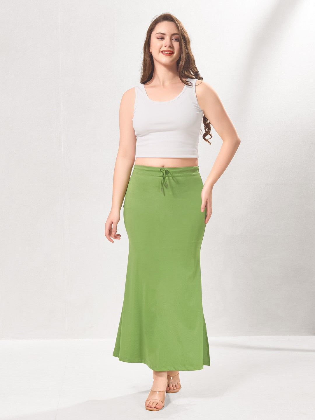 Vamas Heavy Quality Stretchable Mermaid Saree Shapewear – Olive Green