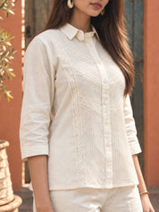 Conjunto de algodón liso blanco Flex