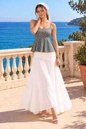 Blue Peplum Style Top in Cotton