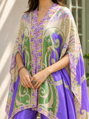 Violet Base Printed Kaftan Kurta Co-ord Set