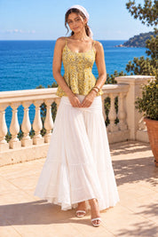Yellow Peplum Style Top in Cotton