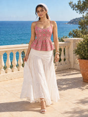 Pink Peplum Style Top in Cotton