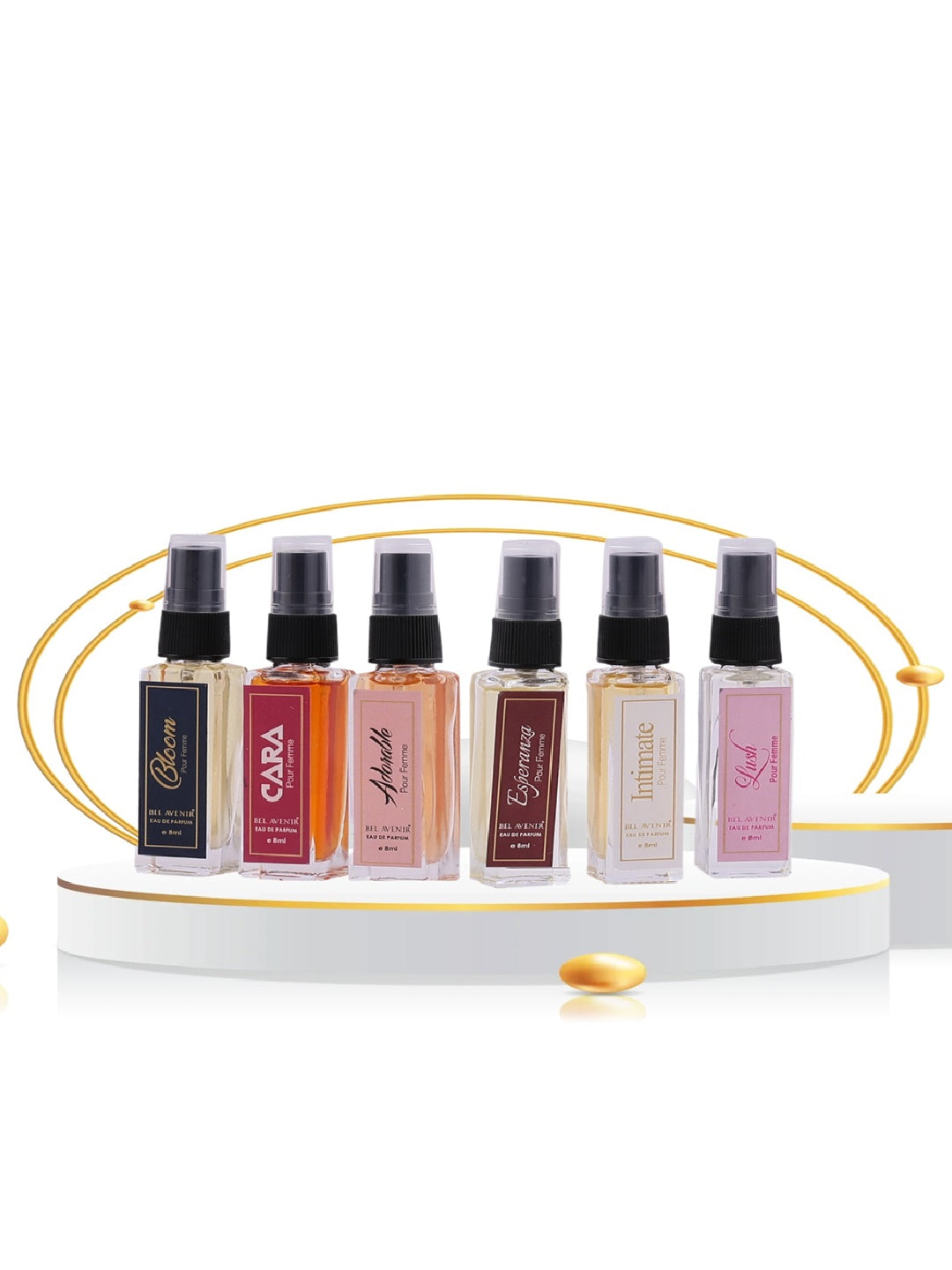 Bel Avenir Women's Perfume Travel Kit – 6 x 8ml Gift Set