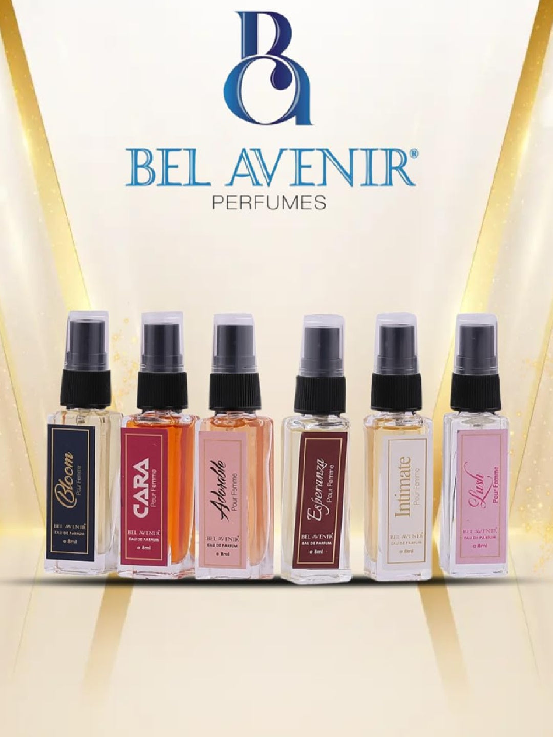 Bel Avenir Women's Perfume Travel Kit – 6 x 8ml Gift Set