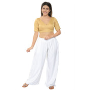 Slub Silk V Neck Solid Essential Blouse
