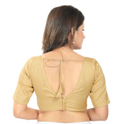 Slub Silk V Neck Solid Essential Blouse