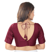 Slub Silk V Neck Solid Essential Blouse