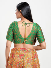 Delicate Weaved Brocade Front Open Blouse