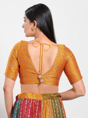 Delicate Weaved Brocade Front Open Blouse