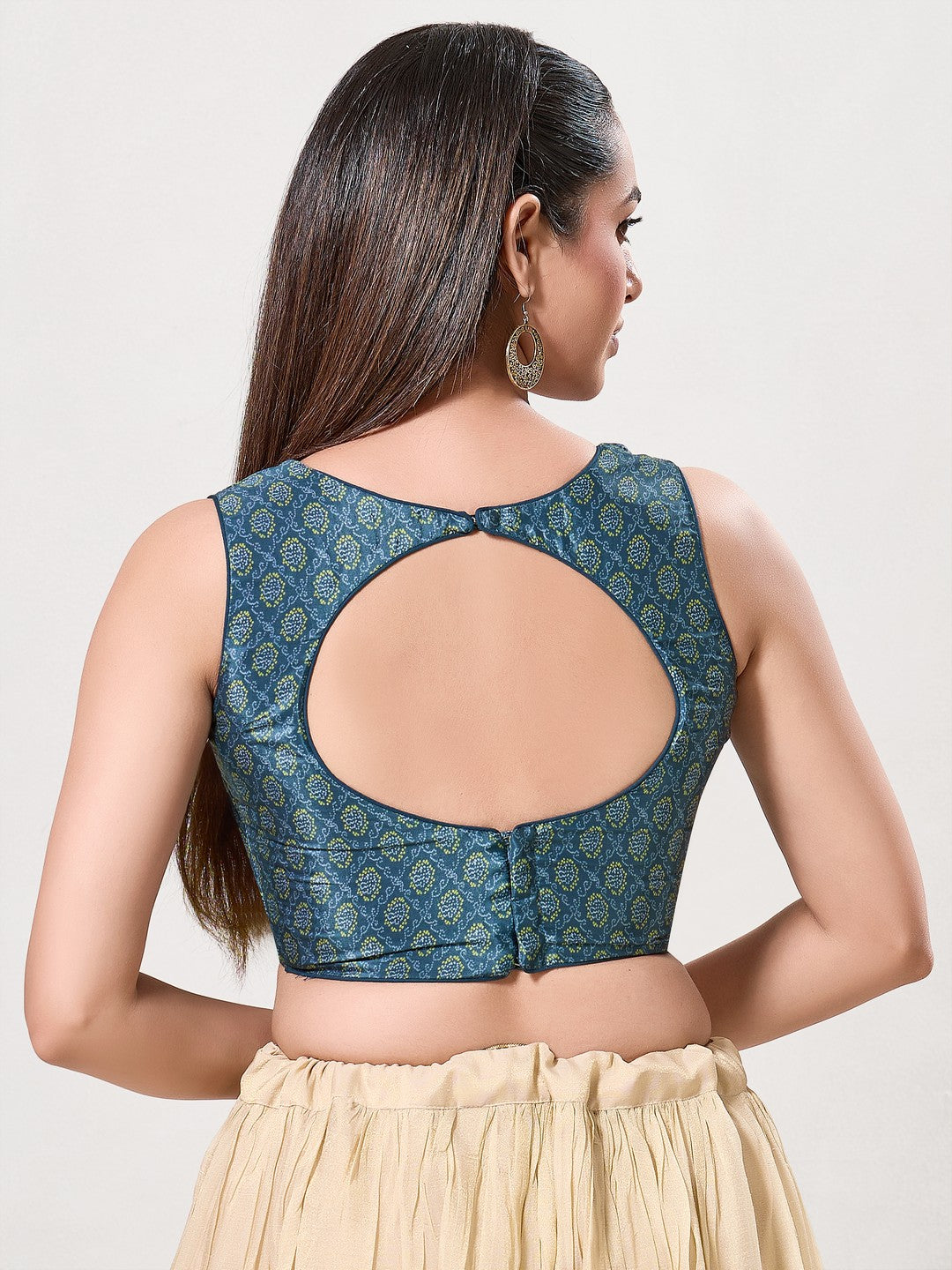 Bandhani Printed High Neck Blouse