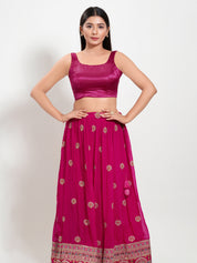 Gajji Silk Round Neck Sleeveless Blouse