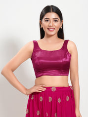 Gajji Silk Round Neck Sleeveless Blouse