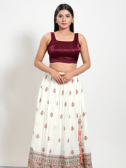 Gajji Silk Round Neck Sleeveless Blouse
