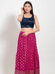 Gajji Silk Round Neck Sleeveless Blouse