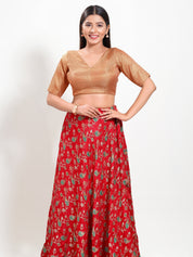 Golden Brocade V Neck Core Blouse