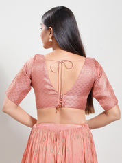 Golden Brocade V Neck Core Blouse