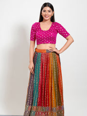 Brocade Zari Butti Front Open Blouse