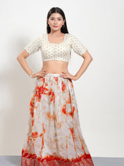 Brocade Zari Butti Front Open Blouse