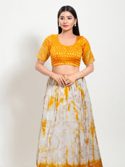 Brocade Sleeves Border Blouse