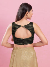 V Neck Brocade Piping Blouse