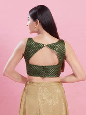 V Neck Brocade Piping Blouse