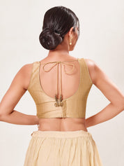 Vamas Silk Solid Rouching Blouse