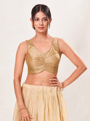 Vamas Silk Solid Rouching Blouse