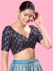 Paisley Brocade Paan Neck Blouse