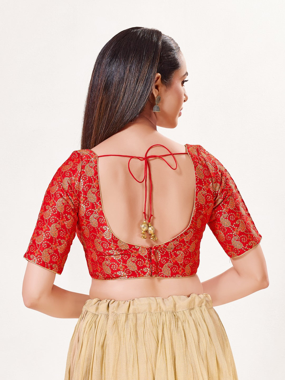 Paisley Brocade Paan Neck Blouse