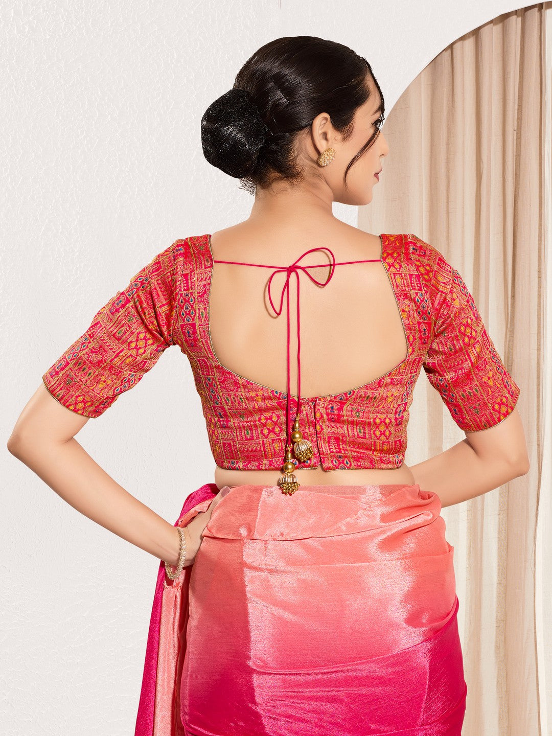 Brocade Square Motif Blouse