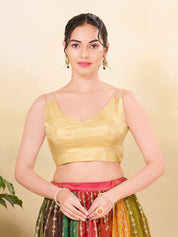 Shimmer Solid Sleveless Blouse