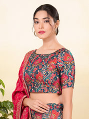 Position Print High Neck Blouse
