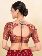 Position Print High Neck Blouse