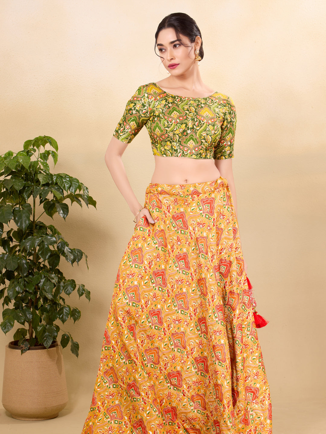 Position Print High Neck Blouse