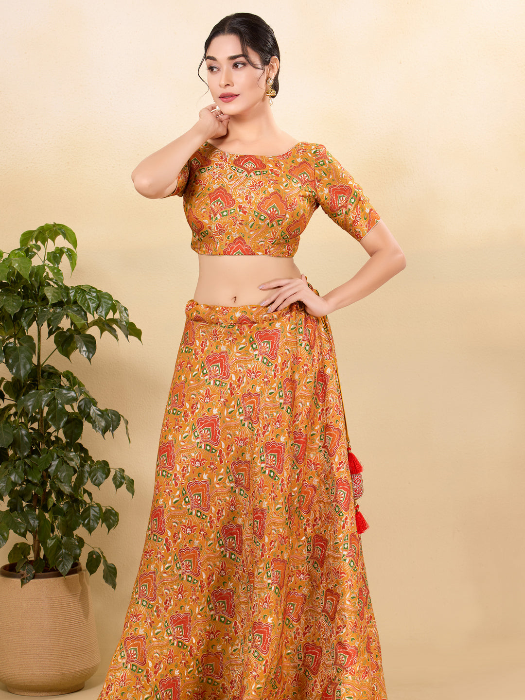 Position Print High Neck Blouse